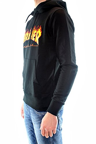 Sudadera negra con capucha Thrasher Flame negro S