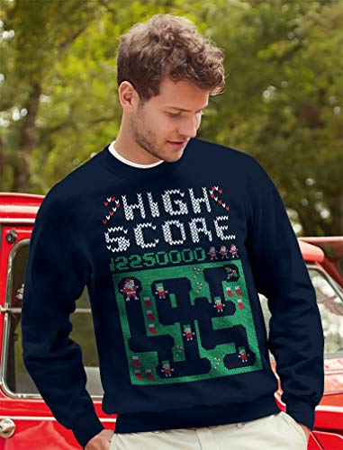 Sudadera para Hombre - Jersey Navidad Hombre Regalo Navidad Divertida - Santa Video Game - Medium Negro