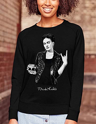 Sudadera para mujer Frida Kahlo oficial estilo Rock Negro S