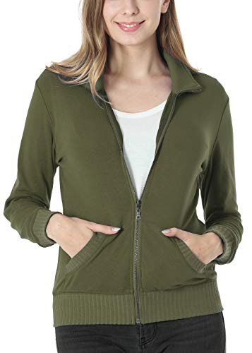 Sudadera sin Capucha para Mujer de Otoño Sudadera con Bolsillo, Cremallera Casual Correr Fitness