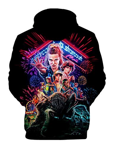 Sudadera Stranger Things Niña, Unisex Hombres Mujer Chicas 3D Impresión Sudadera Stranger Things Temporada 3 Niños Sudadera con Capucha Stranger Things de Fans Streetwear Sudaderas (F,XXS)