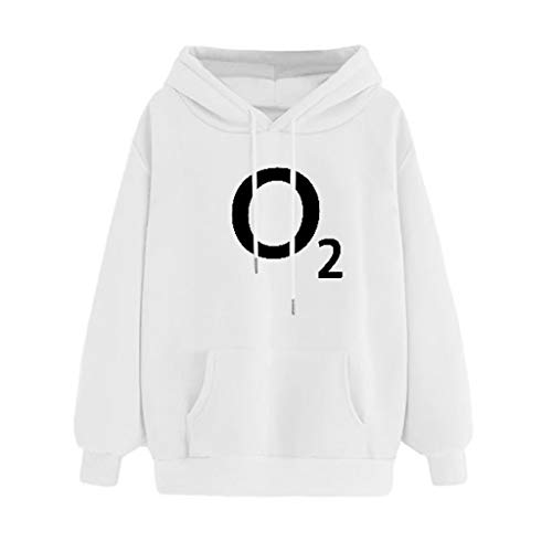 Sudaderas Adolescentes Chicas, Fossen Sudaderas Mujer Tumblr con Capucha - Emoticon Estampado Camiseta Blusa Tops de Manga Larga