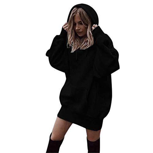 Sudaderas con Capucha Mujer Largas, Fossen Invierno Tumblr Sudaderas Anchas Bolsillo Camiseta de Manga Larga Blusa Tops Pullovers en Oferta y Marca