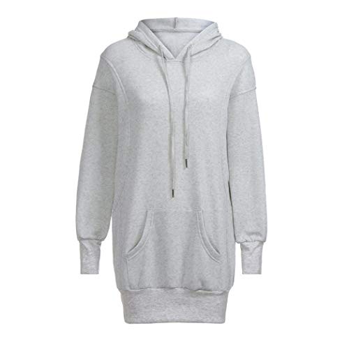 Sudaderas con Capucha Mujer Largas, Fossen Invierno Tumblr Sudaderas Anchas Bolsillo Camiseta de Manga Larga Blusa Tops Pullovers en Oferta y Marca