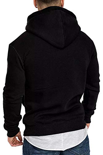 Sudaderas con Capucha, Sudadera para Hombre de Manga Larga otoño Invierno Casual Abrigo Camisas Blusa Top chándales Color sólido Hombres Manga Larga Chaqueta Abrigo