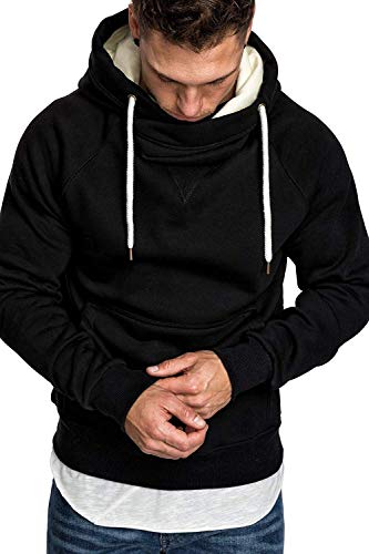 Sudaderas con Capucha, Sudadera para Hombre de Manga Larga otoño Invierno Casual Abrigo Camisas Blusa Top chándales Color sólido Hombres Manga Larga Chaqueta Abrigo