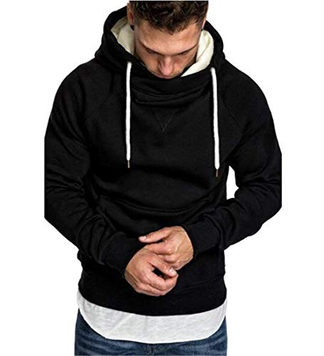 Sudaderas con Capucha, Sudadera para Hombre de Manga Larga otoño Invierno Casual Abrigo Camisas Blusa Top chándales Color sólido Hombres Manga Larga Chaqueta Abrigo