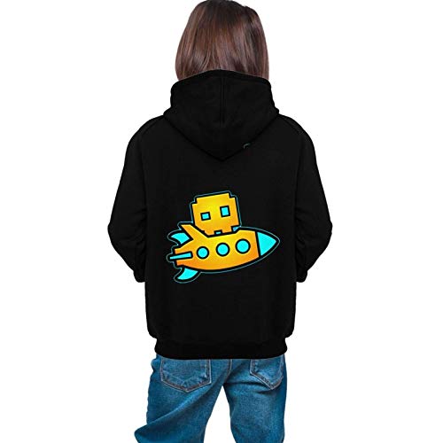 Sudaderas con Capucha Sudaderas Manga Larga Geometry Dash Casual Pullover con Bolsillo para Adolescentes