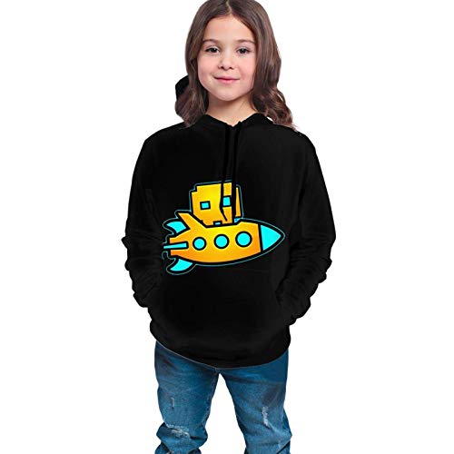 Sudaderas con Capucha Sudaderas Manga Larga Geometry Dash Casual Pullover con Bolsillo para Adolescentes
