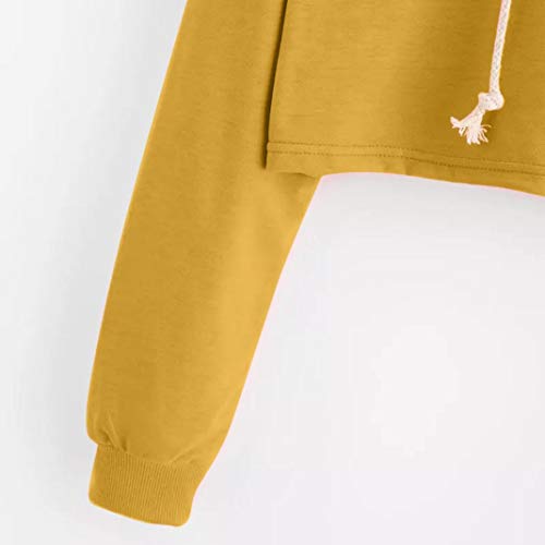 Sudaderas Cortas Chica Fossen Piña de Apliques Sudaderas con Capucha de Manga Larga Pull-Over Tops Blusa para Mujer Adolescentes,Tamaño S~3XL