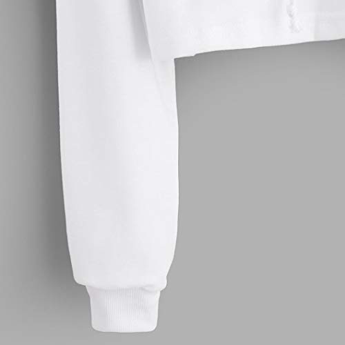 Sudaderas Cortas Chica Fossen Piña de Apliques Sudaderas con Capucha de Manga Larga Pull-Over Tops Blusa para Mujer Adolescentes,Tamaño S~3XL