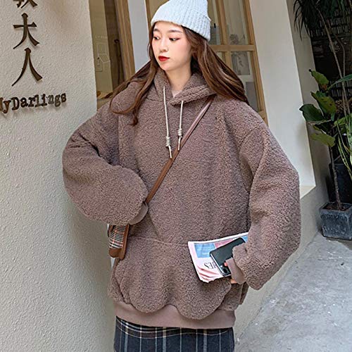 Sudaderas Hoodie Nuevos Jerseys De Mujer Sudadera con Capucha Gruesa 3 Colores Casual Otoño Invierno Cálido Abrigo Suelto con Capucha XXL Ca