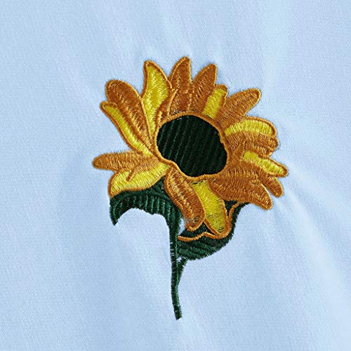 Sudaderas Hoodie Sudadera De Gran Tamaño Sudadera Pullover De Manga Larga Sudadera con Capucha Bordada con Girasol Túnica Top Jerseys con Ca