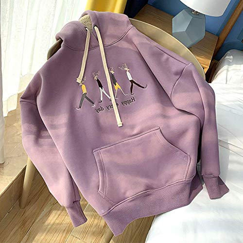 Sudaderas Hoodie Sudaderas con Capucha De Mujer Cachemira De Imitación Más Terciopelo Grueso Otoño E Invierno Coreano Suelto PE