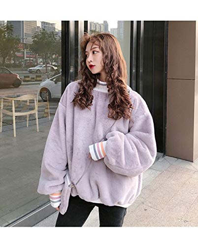 Sudaderas Hoodie Sudaderas con Capucha Dulces para Mujer Jerseys A Rayas Otoño Invierno Niñas Jerseys Coreanos Sueltos   Tamaño L