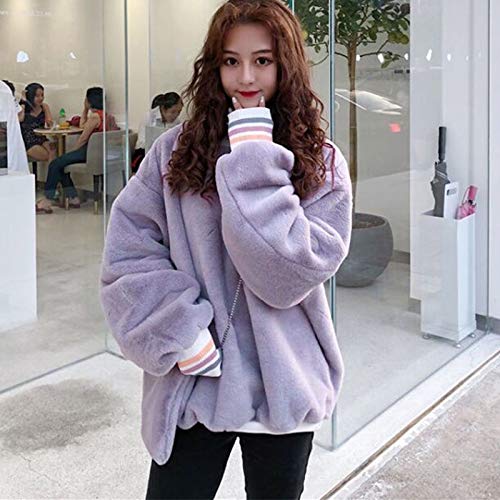 Sudaderas Hoodie Sudaderas con Capucha Dulces para Mujer Jerseys A Rayas Otoño Invierno Niñas Jerseys Coreanos Sueltos   Tamaño L