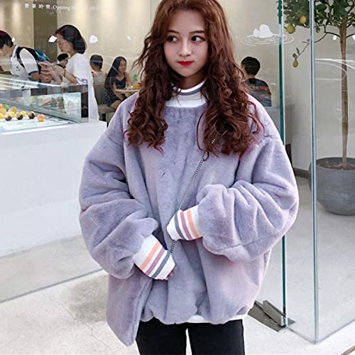 Sudaderas Hoodie Sudaderas con Capucha Dulces para Mujer Jerseys A Rayas Otoño Invierno Niñas Jerseys Coreanos Sueltos   Tamaño L