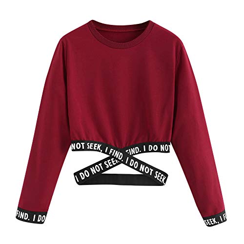 Sudaderas Mujer Tumblr Cortas Chica Adolescente Niña - I DO Not Seek Camiseta Manga Larga Tops - Kawaii Deportivo Modernas Ropa Invierno Otoño 2019