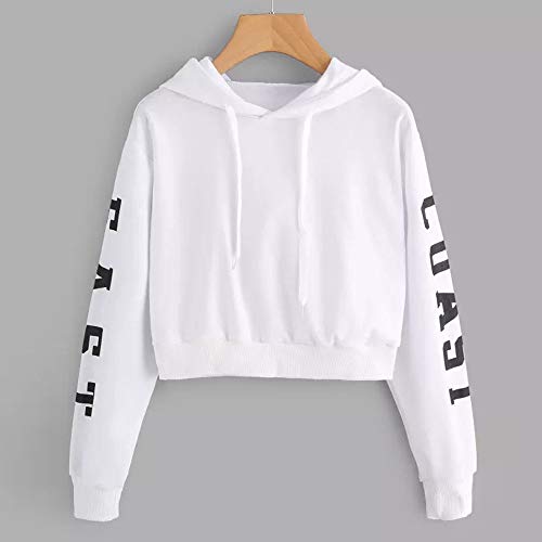 Sudaderas Mujer Tumblr Cortas con Capucha Chica Adolescente Niña - East Coast Camiseta Manga Larga Tops -Modernas Ropa Invierno Otoño 2019