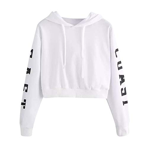 Sudaderas Mujer Tumblr Cortas con Capucha Chica Adolescente Niña - East Coast Camiseta Manga Larga Tops -Modernas Ropa Invierno Otoño 2019