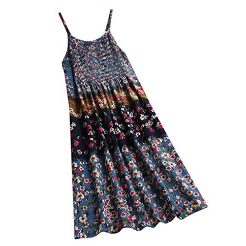 Sueltas Vestidos Verano Mujer Largos Casual 2019 Estampado Sin Mangas Talla Grande │Bohemia Vestido Playa Baratos Boda de Fossen │Vintage Clásico Dress para Coctel Noche