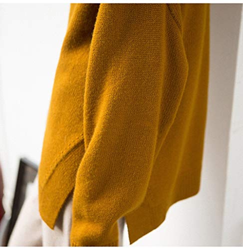 Suéter de Cachemira para Mujer - Suéter de Cachemira con Cuello Alto de Moda (Blanco, X-Large)