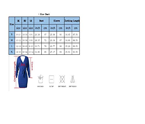 Suéter Mujer Vestido de Punto Elegante Backless Cuello en V Manga Larga Mini Vestido con cinturón (Verde, M)