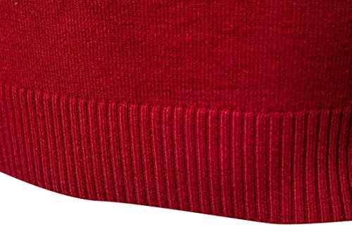 Suéter para Hombre Cuello Alto Jersey de Punto Básico Manga Larga de Color Liso