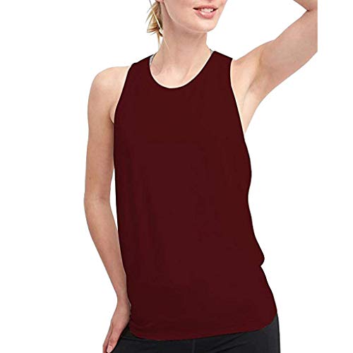 Sulifor Chaleco de Deporte Sexy de Espalda Abierta,Camiseta sin Manga de sólido,Chaleco de Yoga con Corbata,Ropa de Entrenamiento Tank Tops para Mujer