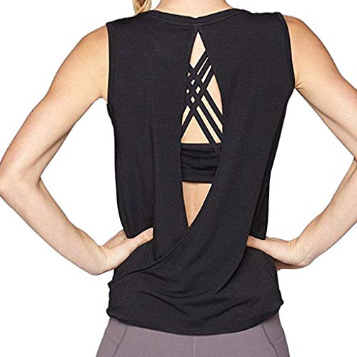 Sulifor Ropa de Yoga para Mujer,Ideal para Deporte Entrenamiento, Chaleco de Verano de Playa,Camiseta sin Mangas Casual