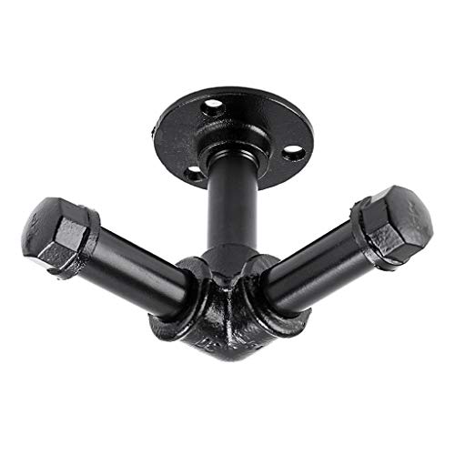 SUMNACON 3 ganchos industriales para abrigos de tubos resistentes para montar en la pared, estilo vintage