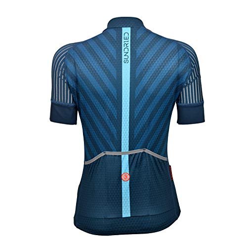 Sundried Womens Pro Rango de Ciclo de Jersey de la Bici Jersey de la Bici del Camino Desgaste del Ciclo Bicicleta de montaña Camisas (Azul, S)