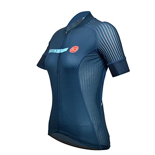 Sundried Womens Pro Rango de Ciclo de Jersey de la Bici Jersey de la Bici del Camino Desgaste del Ciclo Bicicleta de montaña Camisas (Azul, XS)