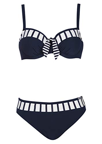 Sunflair Bikini Basic, Azul Oscuro, 44 (Talla del Fabricante: 44C) para Mujer