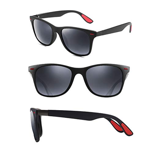 Sunmeet Gafas de Sol Polarizadas Hombre Mujere para Conducir Deportes100% Protección UV400 Gafas para Conducción (gradiente negro, 53)
