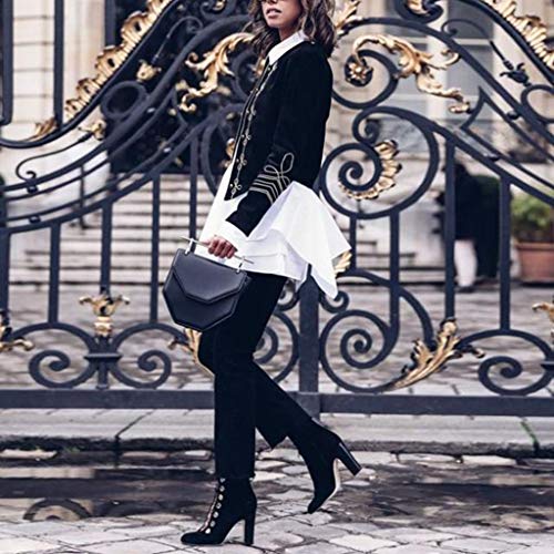 SUNNSEAN Abrigos Chaquetas Mujeres Damas Cortos de Moda Retro Estilo Steampunk Gótico Chaqueta Militar Cardigan Traje de Vestir Doble Botonadura Cárdigan de Fiesta Estudiantes Chaqueta