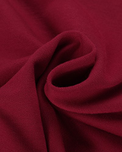 SUNNYME Mujer Sudaderas con Capucha Largas Casual Manga Larga con Capucha Sudaderas Blusas Otono Invier Rojo S