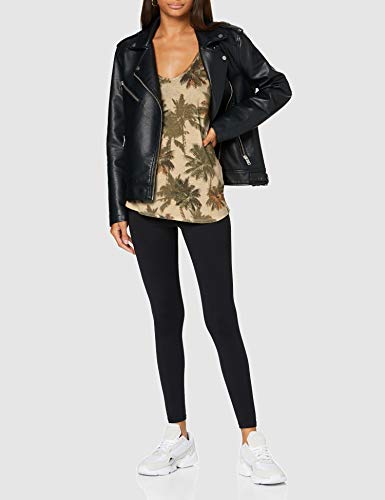 Superdry Desert Linen Vest Camiseta sin Mangas, Multicolor (Vintage Palm Q0q), L para Mujer