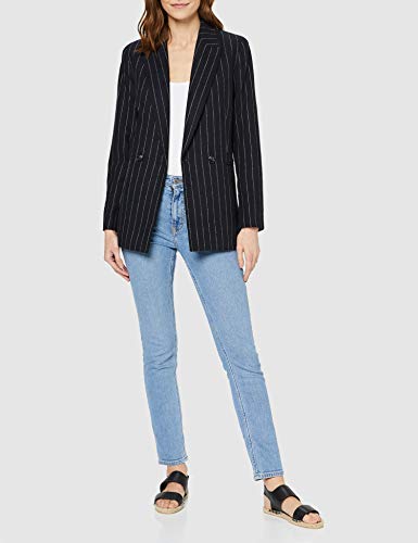 Superdry Edit Sapporo Blazer, Chaqueta de traje Mujer, Azul (Navy Stripe Jkc), 36 (Talla fabricante: 8)