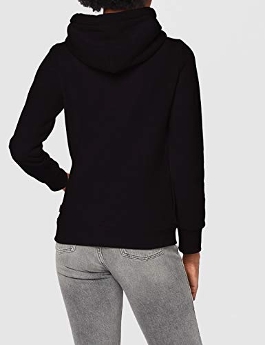 Superdry Established Zip Hood Jersey de Punto, Negro, XS para Mujer