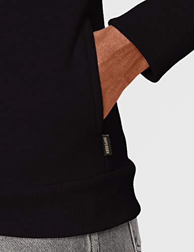 Superdry Established Zip Hood Jersey de Punto, Negro, XS para Mujer