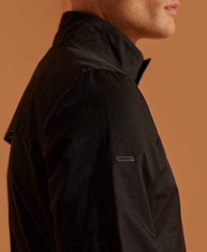 Superdry Hombre Cazadora con Cuello Chimenea Harrington Negro M