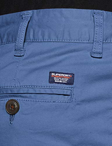 Superdry International Chino Short Pantalones Cortos, Azul (Neptune Blue Aky), 52 (Talla del Fabricante: 32) para Hombre