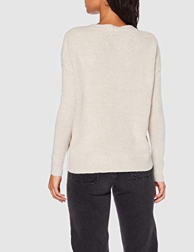 Superdry Isabella Slouch Vee Knit suéter, Beige (Oatmeal 18c), L (Talla del Fabricante:14) para Mujer