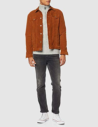 Superdry Jacob Henley suéter, Gris (Concrete Twist THU), XS para Hombre