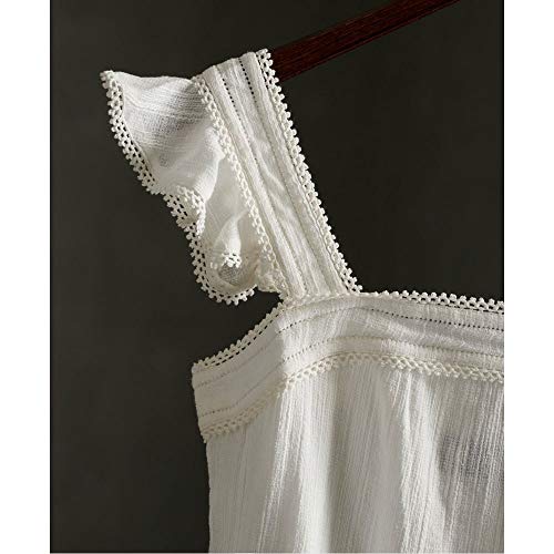 Superdry Layne Textured Lace Top Camiseta de Tirantes, Blanco (White 04c), S (Talla del Fabricante:10) para Mujer