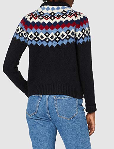 Superdry Montana Jacquard Crew suéter, Azul Marino Oscuro, XXS (Talla del Fabricante:6) para Mujer