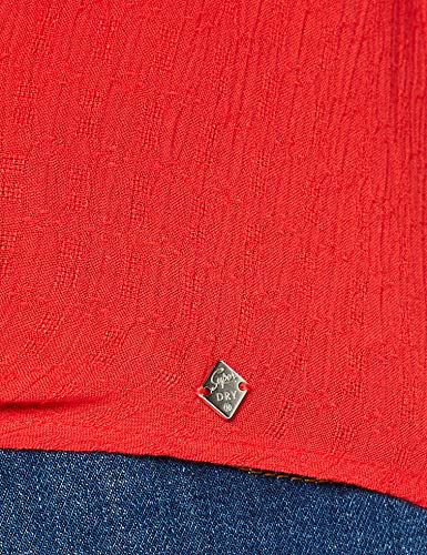 Superdry Morgan Lace Blouse Blusa, Rojo (Hibiscus Qnf), M (Talla del Fabricante:12) para Mujer