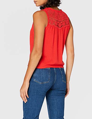 Superdry Morgan Lace Blouse Blusa, Rojo (Hibiscus Qnf), M (Talla del Fabricante:12) para Mujer