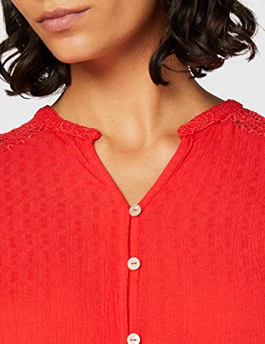 Superdry Morgan Lace Blouse Blusa, Rojo (Hibiscus Qnf), M (Talla del Fabricante:12) para Mujer